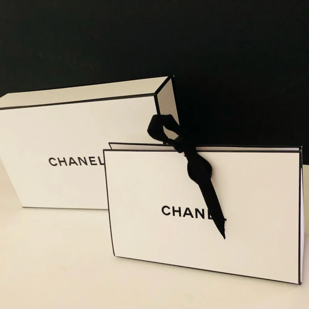 Authentic Chanel Small Gift Box & Small Triangle Gift Box, With Tissue & Shreds